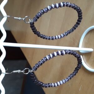 Brand New Purple Cat's Eye Pierced Earrings T109